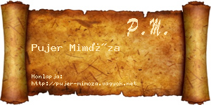 Pujer Mimóza névjegykártya